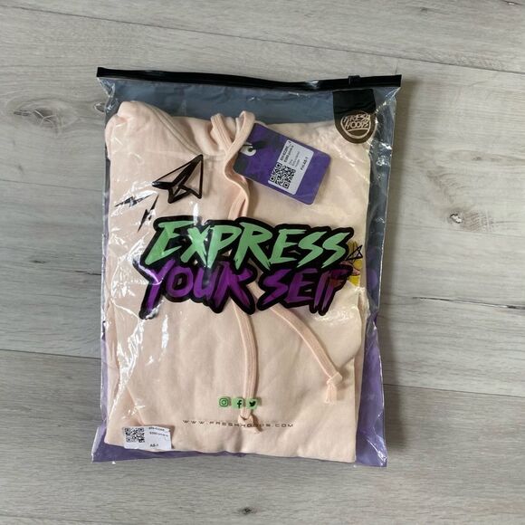 FreshHoods Dino Embroidered Hoodie - Small, Light Pink, NWT IN PACKAGING - Picture 3 of 4